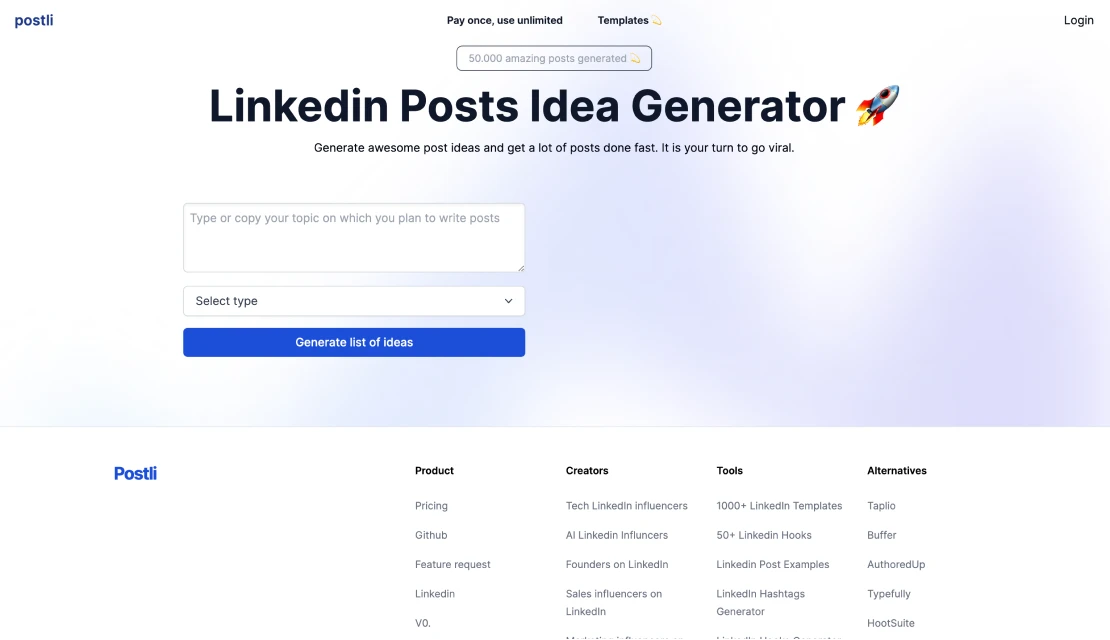 Linkedin Posts Idea Generator